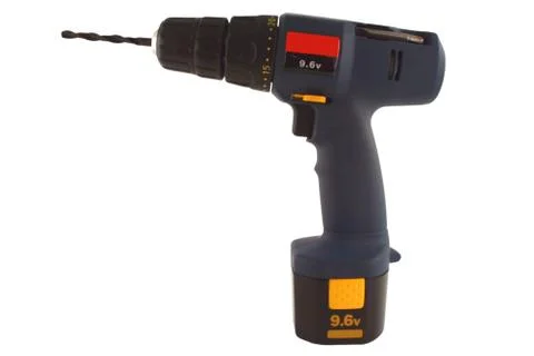 Isolated cordless drill Foto stock