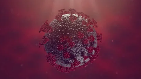 Isolated Coronavirus, Sars COV-2 Cell Under The Microscope. Video stock 229469762