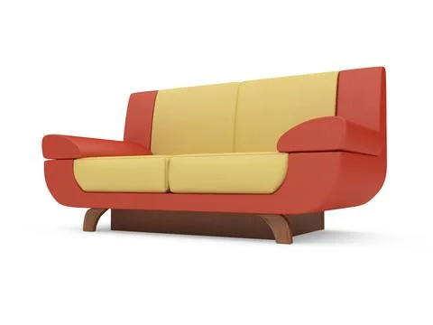 Isolated couch over white background Stock Illustration
