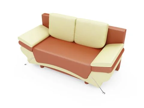 Isolated couch over white background Stock Illustration
