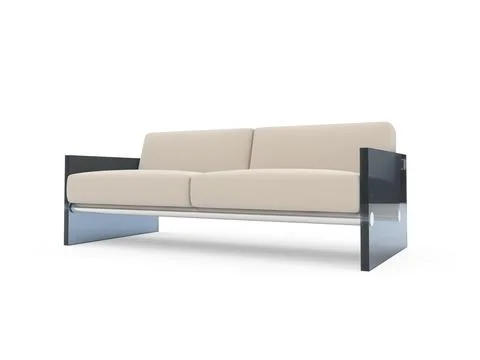 Isolated couch over white background Stock Illustration