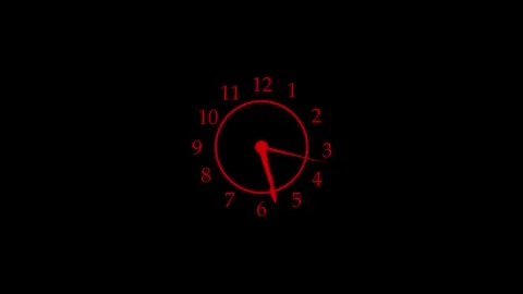 Isolated Countdown Analog Clock Graphic, Analog Timer with Countdown Animatio Stock Footage 309965062