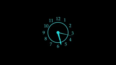 Isolated Countdown Analog Clock Graphic, Analog Timer with Countdown Animatio Stock Footage 309965071