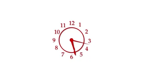 Isolated Countdown Analog Clock Graphic, Analog Timer with Countdown Animatio Video stock 309965095