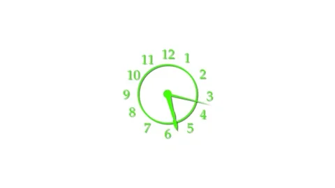 Isolated Countdown Analog Clock Graphic, Analog Timer with Countdown Animatio Video stock 309965110