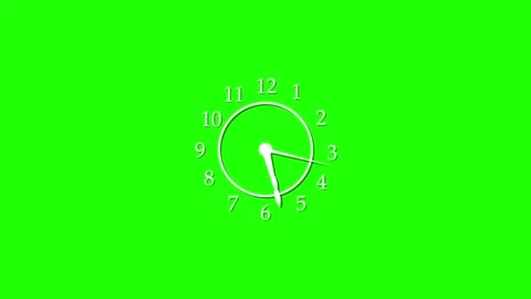 Isolated Countdown Analog Clock Graphic, Analog Timer with Countdown Animatio Stock Footage 309965120