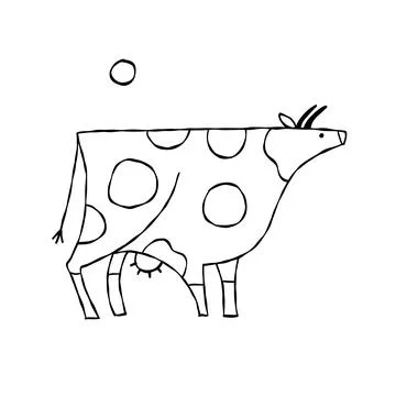 Isolated Cow on White Background Stock Illustration