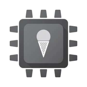 Isolated CPU chip icon with a cone ice cream Stock-Illustration