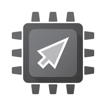 Isolated CPU chip icon with a cursor イラスト素材