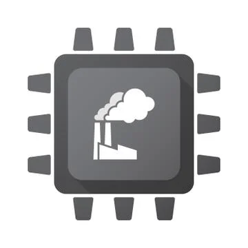 Isolated CPU chip icon with a factory Stock Illustration