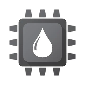 Isolated CPU chip icon with a fuel drop Stock Illustration