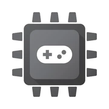 Isolated CPU chip icon with a game pad Stock Illustration