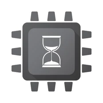 Isolated CPU chip icon with a sand clock イラスト素材