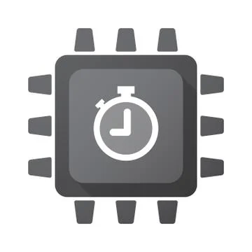 Isolated CPU chip icon with a timer Stock Illustration