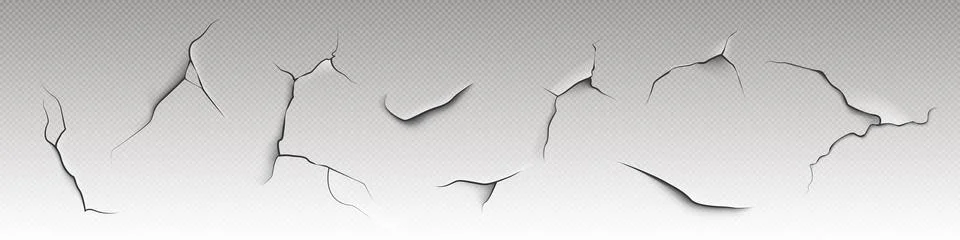 Isolated crack paint texture effect on transparent Illustrazione stock