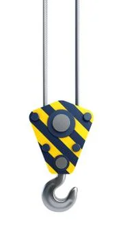 Isolated crane hook 3d render Stock Illustration