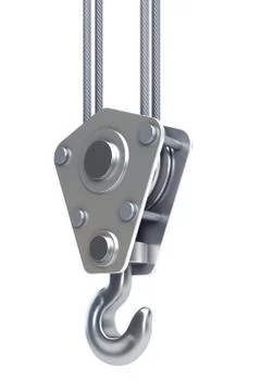 Isolated crane hook 3d render Stock Illustration