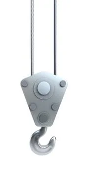 Isolated crane hook 3d render Stock Illustration