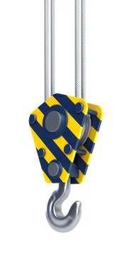 Isolated crane hook 3d render Stock Illustration