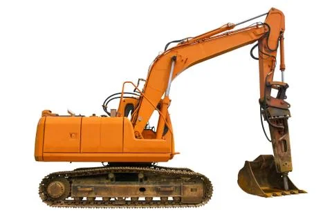 Isolated Crawler Excavator Stock Photos