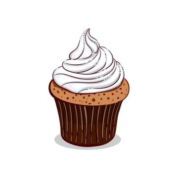 Isolated Creamy Cupcake Stockillustratie