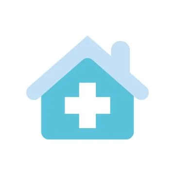 Isolated cross inside house flat style icon vector design Stock Illustration
