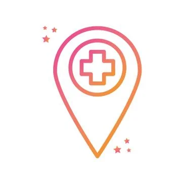 Isolated cross inside mark gradient style icon vector design Stock Illustration