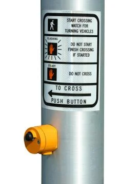 Isolated cross walk button Foto stock