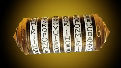 Isolated Cryptex  with moving codes in 3d animation Stock Footage 249790259