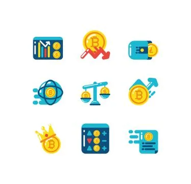 Isolated cryptocurrency icon set vector design Stock Illustration