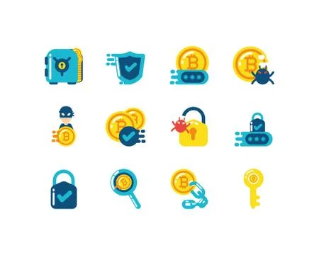 Isolated cryptocurrency icon set vector design 库存插图