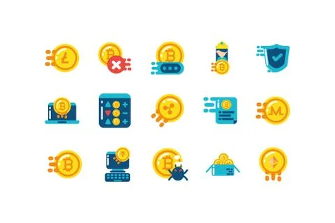 Isolated cryptocurrency icon set vector design Stock Illustration