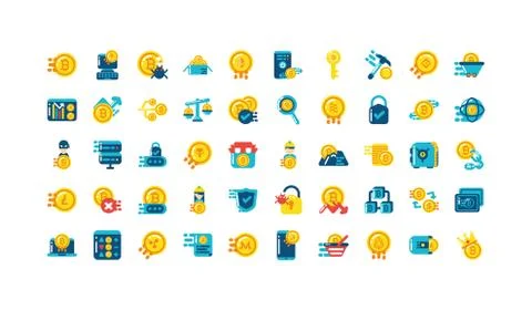 Isolated cryptocurrency icon set vector design Stock Illustration
