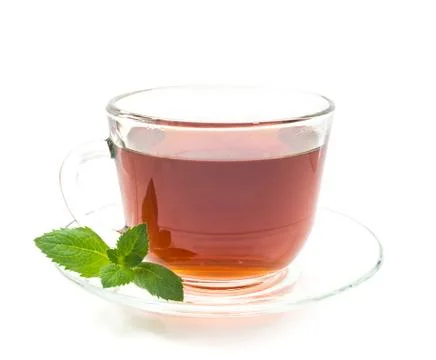 Isolated cup of tea with mint Stock Photos