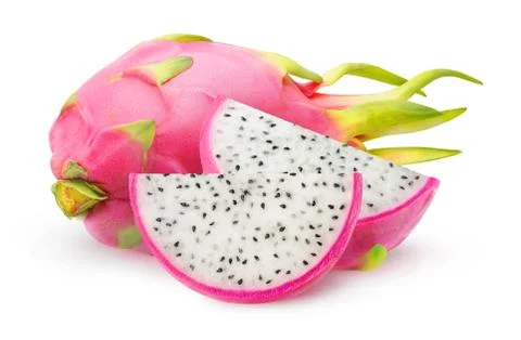 Isolated cut dragon fruit Stock Photos