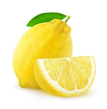 Isolated cut lemon fruit Stock Photos