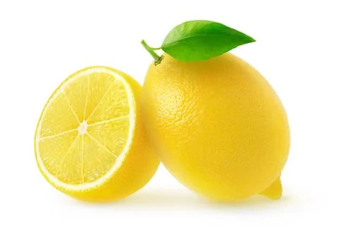 Isolated cut lemons Stock Photos