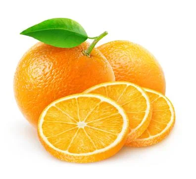 Isolated cut oranges Stock Photos