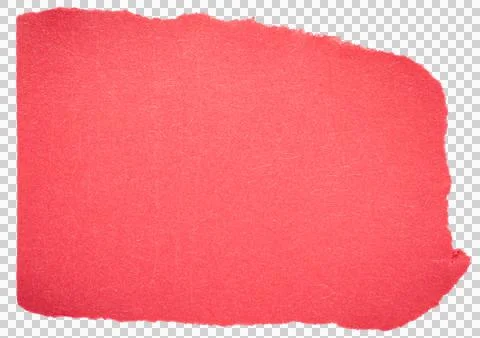 Isolated cut out torn piece of blank red paper note Stock Photos