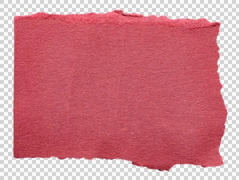 Isolated cut out torn piece of blank red paper note Stock Photos