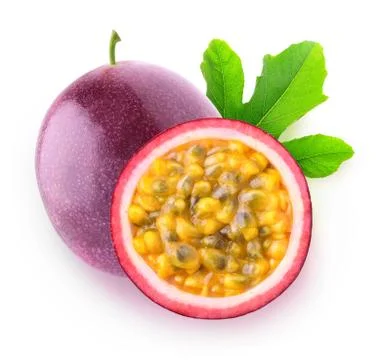 Isolated cut passion fruit Foto stock