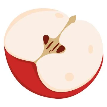 Isolated cut red apple fruit icon Vector Stock Illustration