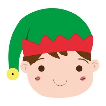 Isolated cute avatar of a christmas elf Vector Illustrazione stock