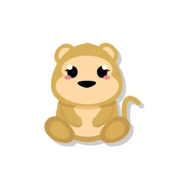 Isolated cute baby monkey Stock Illustration