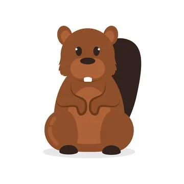 Isolated cute beaver animal Vector Stock Illustration