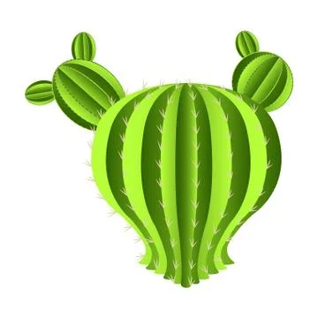 Isolated cute cactus Stock Illustration
