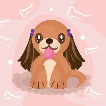 Isolated cute cocker spaniel dog cartoon character Vector Stock Illustration