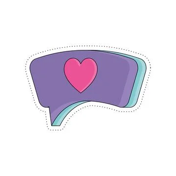 Isolated cute colored groovy bubble chat sticker icon Vector Stock Illustration