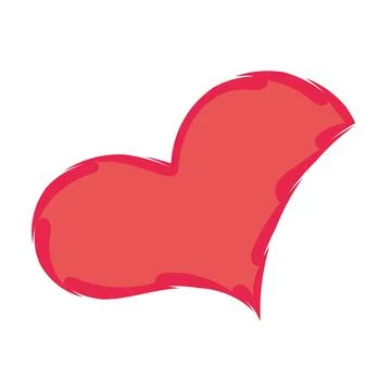 Isolated cute colored heart shape sticker icon Vector Stock Illustration