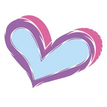Isolated cute colored heart shape sticker icon Vector Stock Illustration